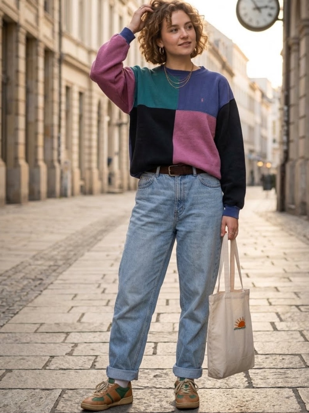 Vintage Ivanhoe 90s Colorblock Pullover Crewneck Ecclectic Grandpa Sweatshirt